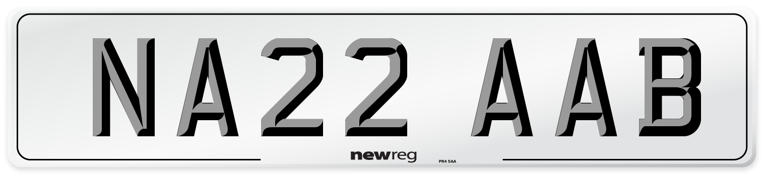 NA22 AAB Number Plate from New Reg